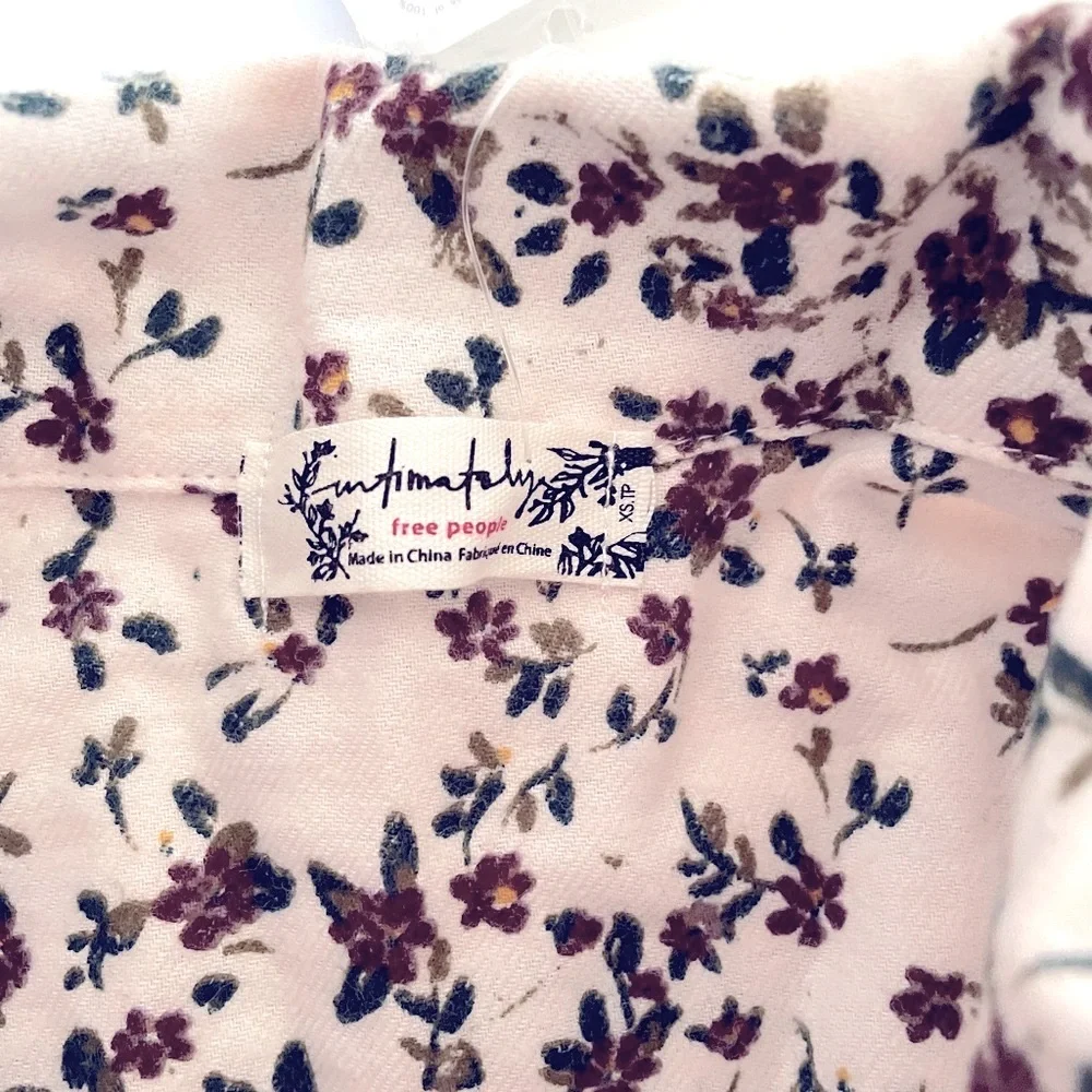 Free People Early Morning Ditsy Floral Flannel Button Up Shirt